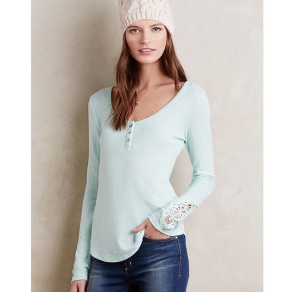 Anthropologie Tops - Anthropologie Eloise Scooped Henley Top Size Small